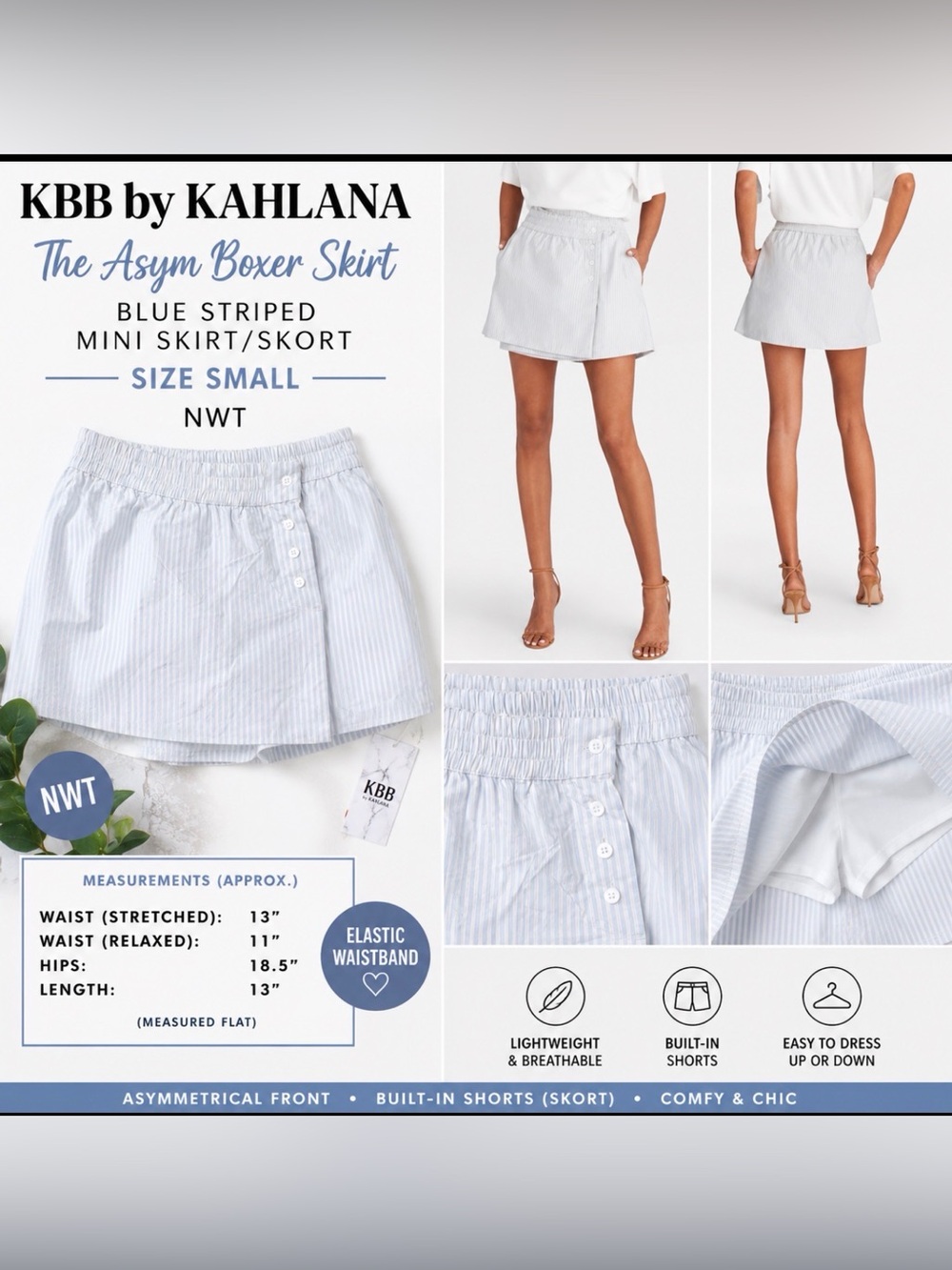 KBB by KAHLANA The Asym Boxer Skirt/Skort | NWT | Size Small